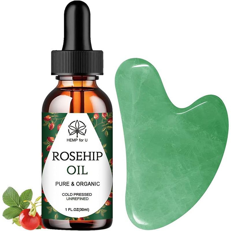 Jade Gua Sha & Rosehip Oil Set